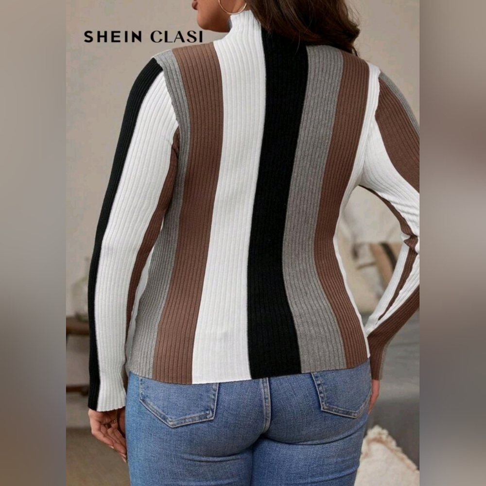 SHEIN Multicolor Ribbed Knit Sweater - Picture 2 of 3
